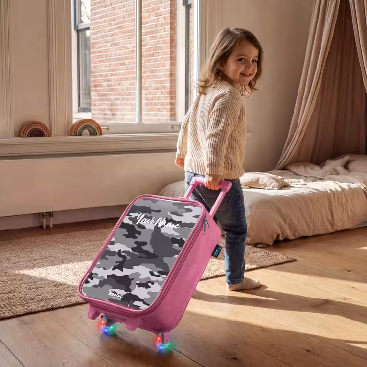 Children's suitcase - Pink - Camo Gray — 2