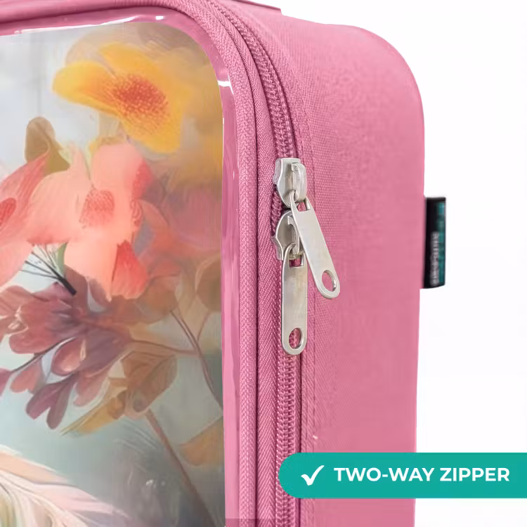 Children's suitcase - Pink - White horse surrounded by flowers — 4