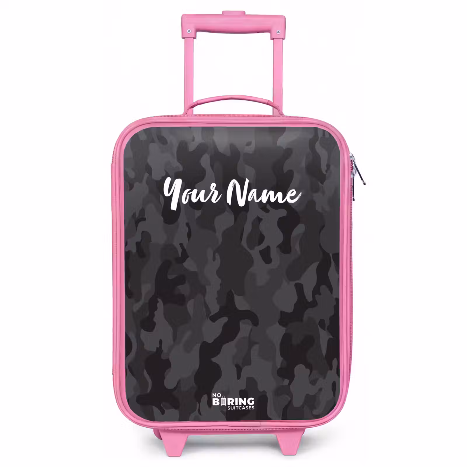 Children's suitcase - Pink - Green camouflage print — 1