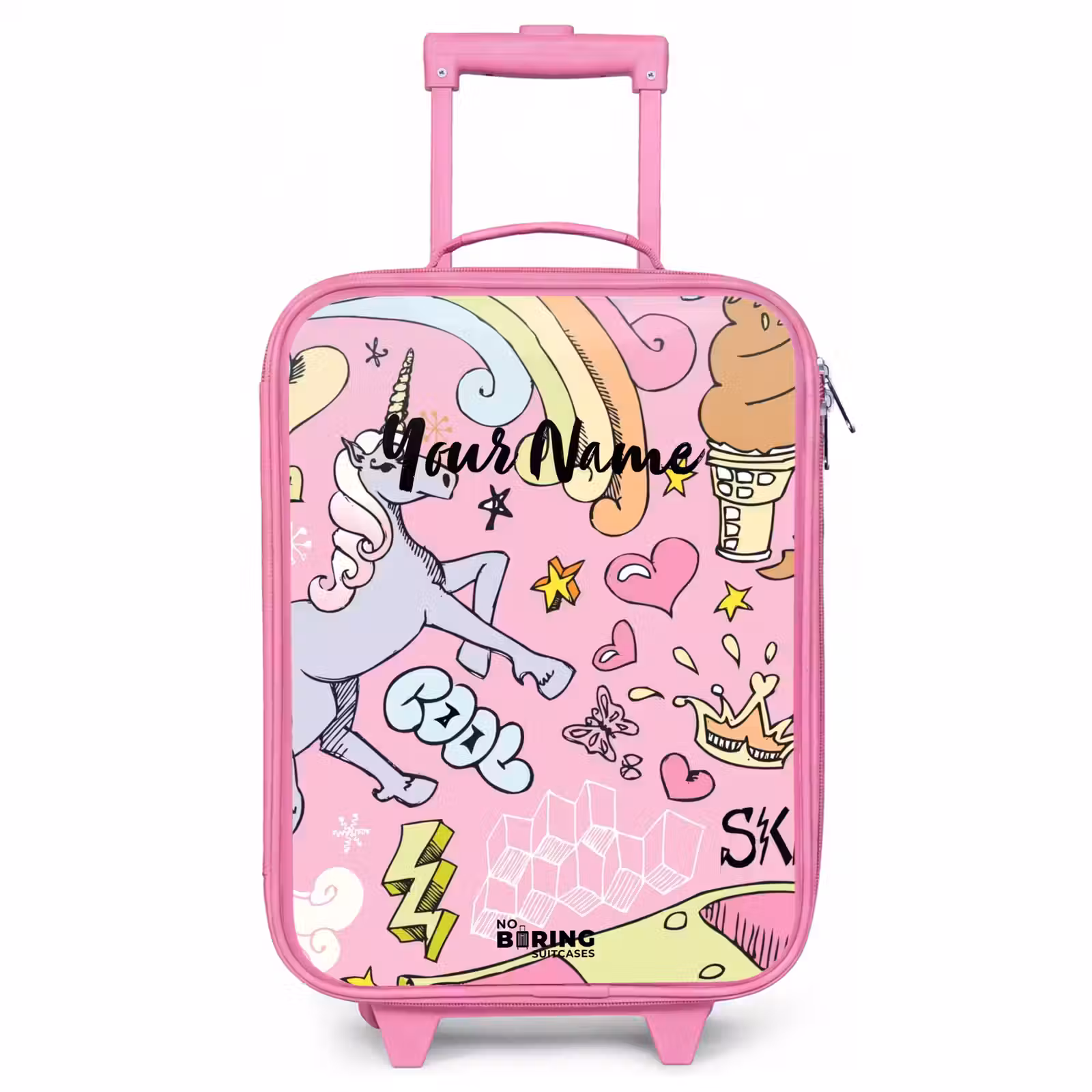 Children's suitcase - Pink - Unicorn doodles — 1