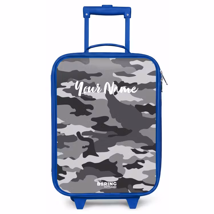 Children's suitcase - Blue - Camo Gray — 1