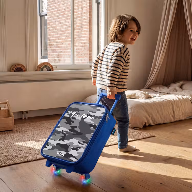 Children's suitcase - Blue - Camo Gray — 2