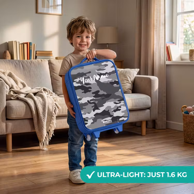Children's suitcase - Blue - Camo Gray — 3