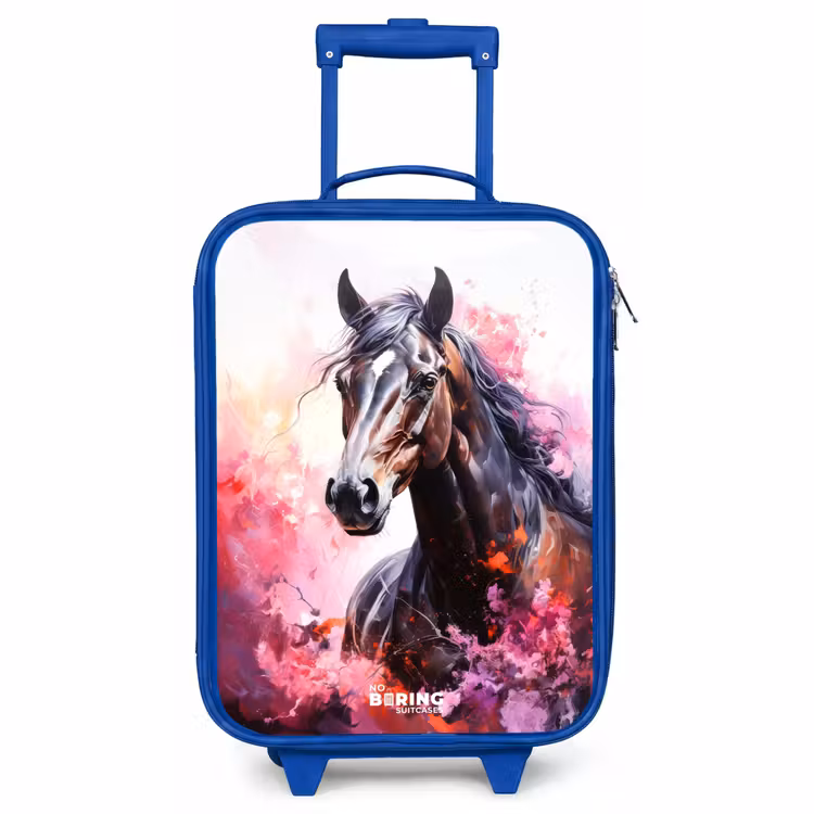 Children's suitcase - Blue - Watercolor horse in color explosion — 1