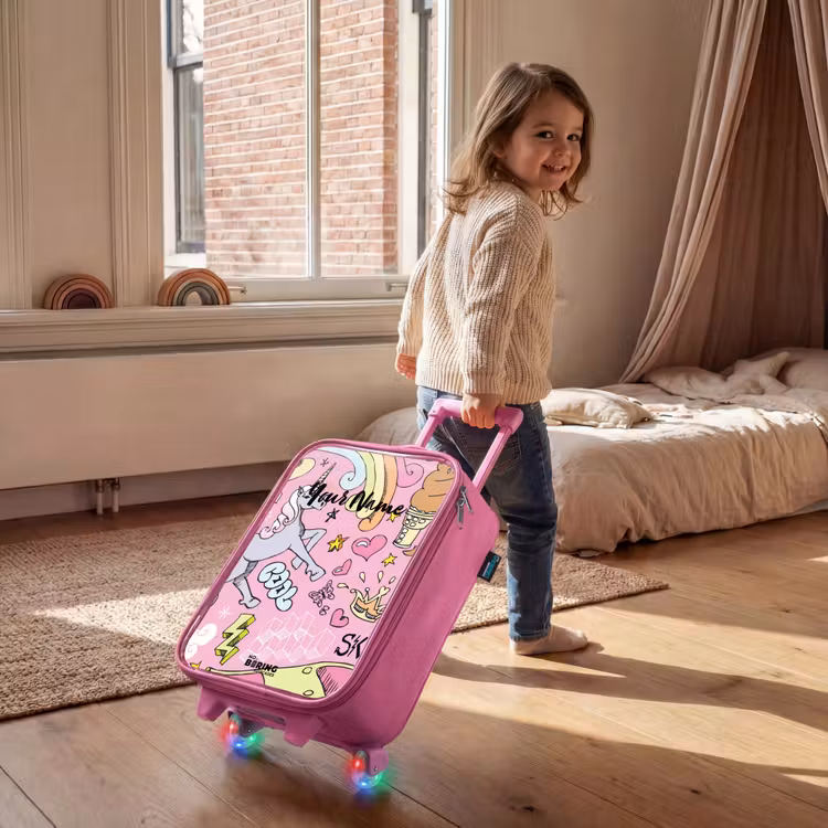 Children's suitcase - Pink - Unicorn doodles — 2