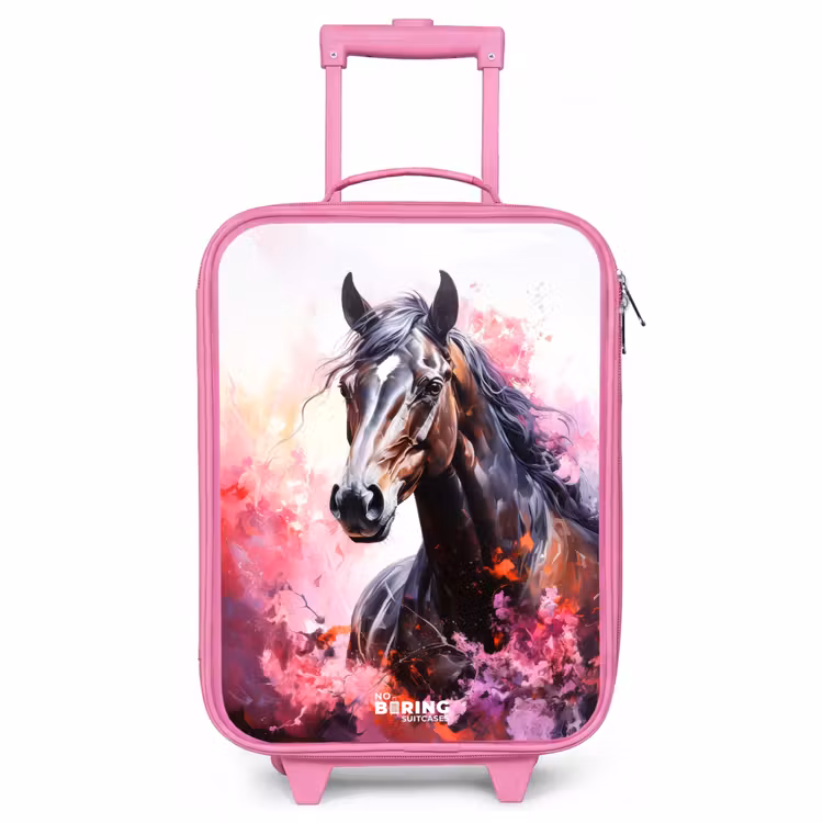 Children's suitcase - Pink - Watercolor horse in color explosion — 1