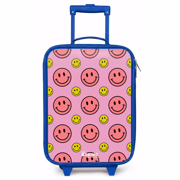 Children's suitcase - Blue - All smiles pink — 1