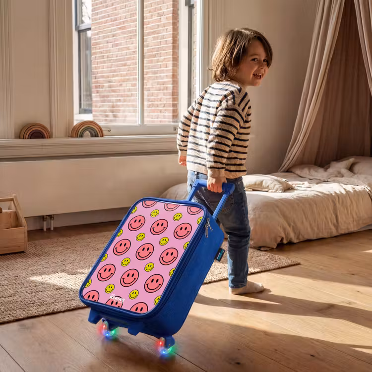 Children's suitcase - Blue - All smiles pink — 2