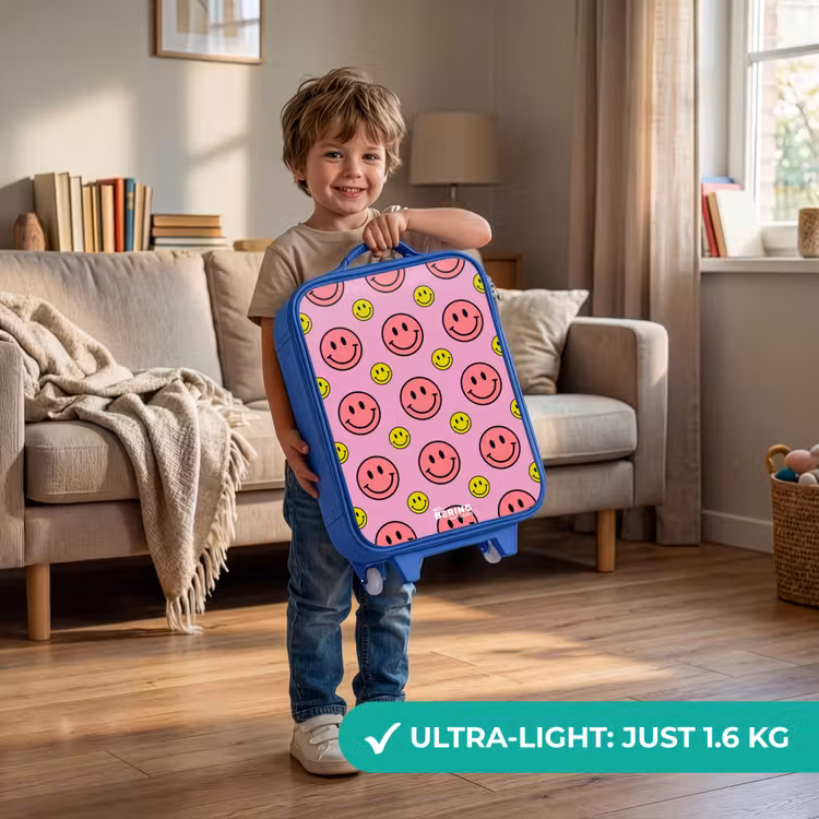 Children's suitcase - Blue - All smiles pink — 3