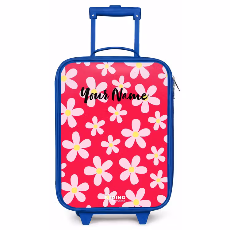 Children's suitcase - Blue - Daisy mania hotpink — 1