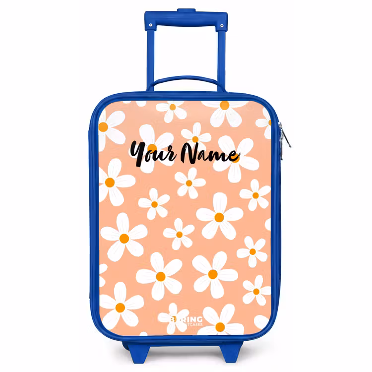 Children's suitcase - Blue - Daisy mania peach — 1