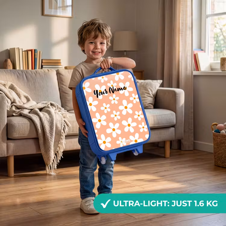 Children's suitcase - Blue - Daisy mania peach — 3