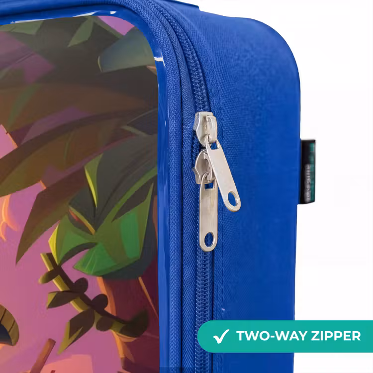 Children's suitcase - Blue - Pirate flamingo on a tropical pad — 6