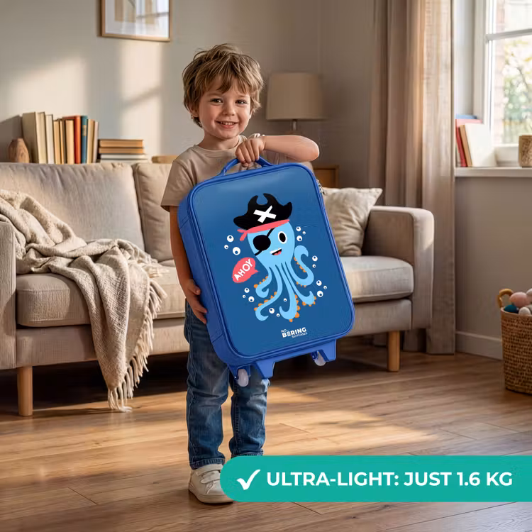 Children's suitcase - Blue - Pirate octopus with a hat — 3
