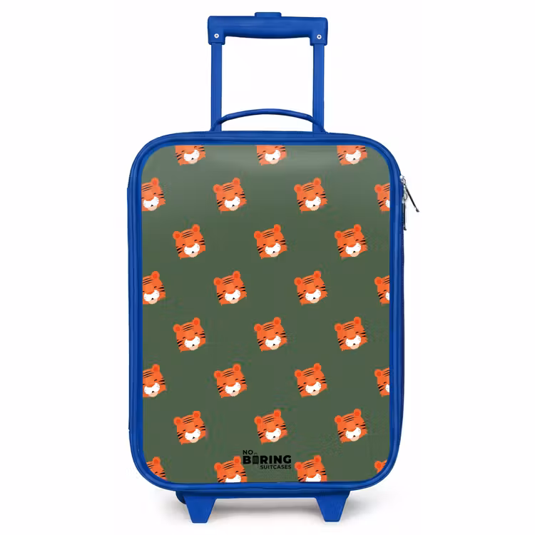 Children's suitcase - Blue - Tiger turbulence — 1
