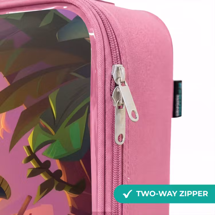 Children's suitcase - Pink - Pirate flamingo on a tropical pad — 4