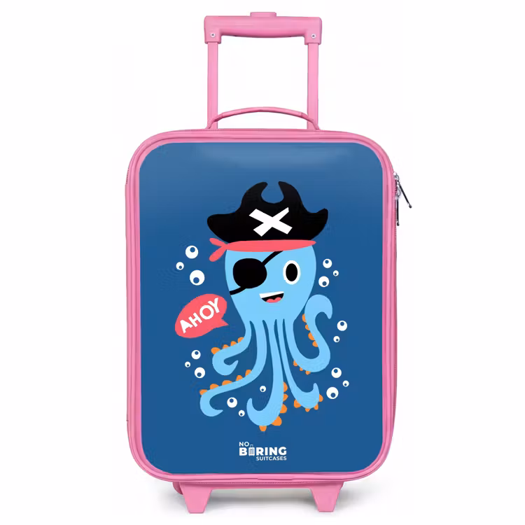 Children's suitcase - Pink - Pirate octopus with a hat — 1