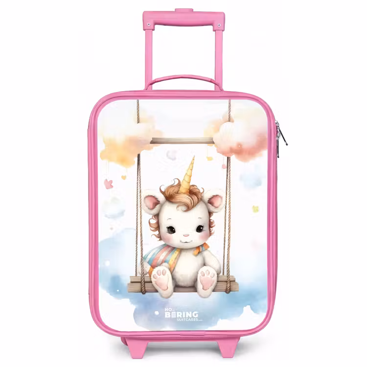 Children's suitcase - Pink - Rocking baby unicorn — 1