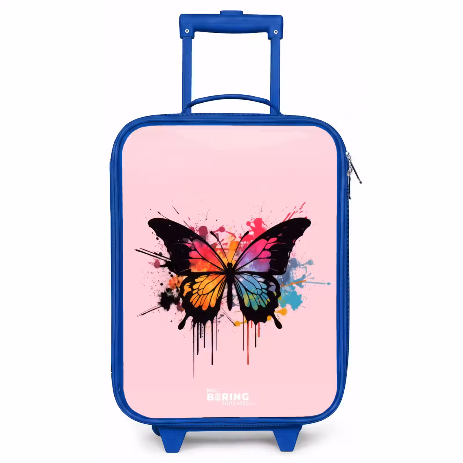 Children's suitcase - Blue - Butterfly Paint — 1