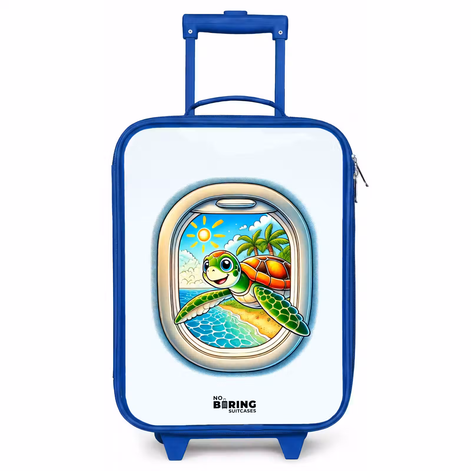 Children's suitcase - Blue - Turtle at a tropical beach — 1