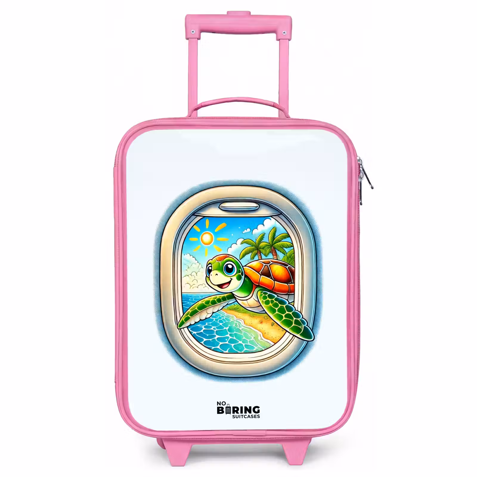 Children's suitcase - Pink - Turtle at a tropical beach — 1