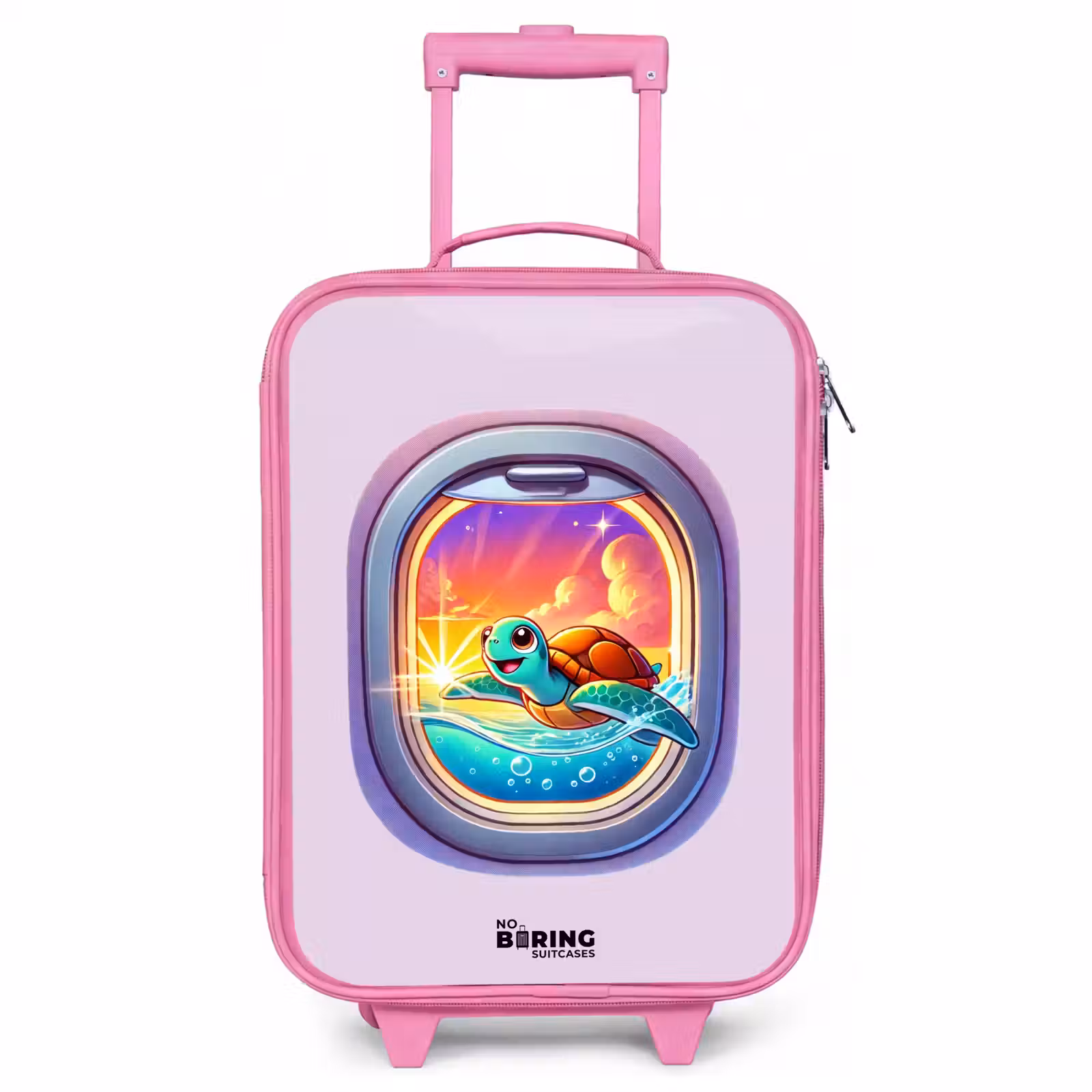 Children's suitcase - Pink - Turtle swimming with sunset — 1