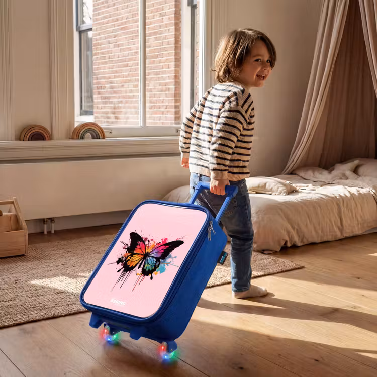 Children's suitcase - Blue - Butterfly Paint — 2