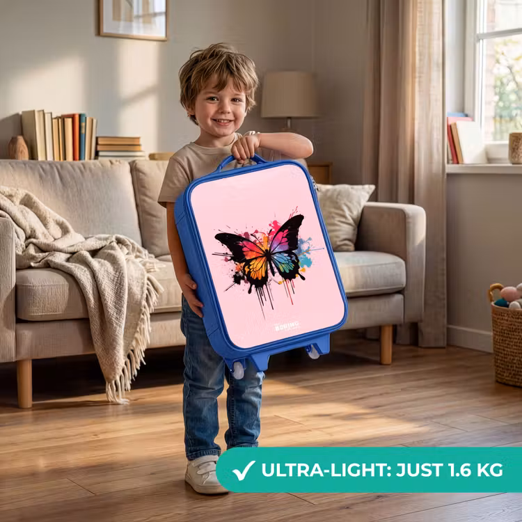 Children's suitcase - Blue - Butterfly Paint — 3