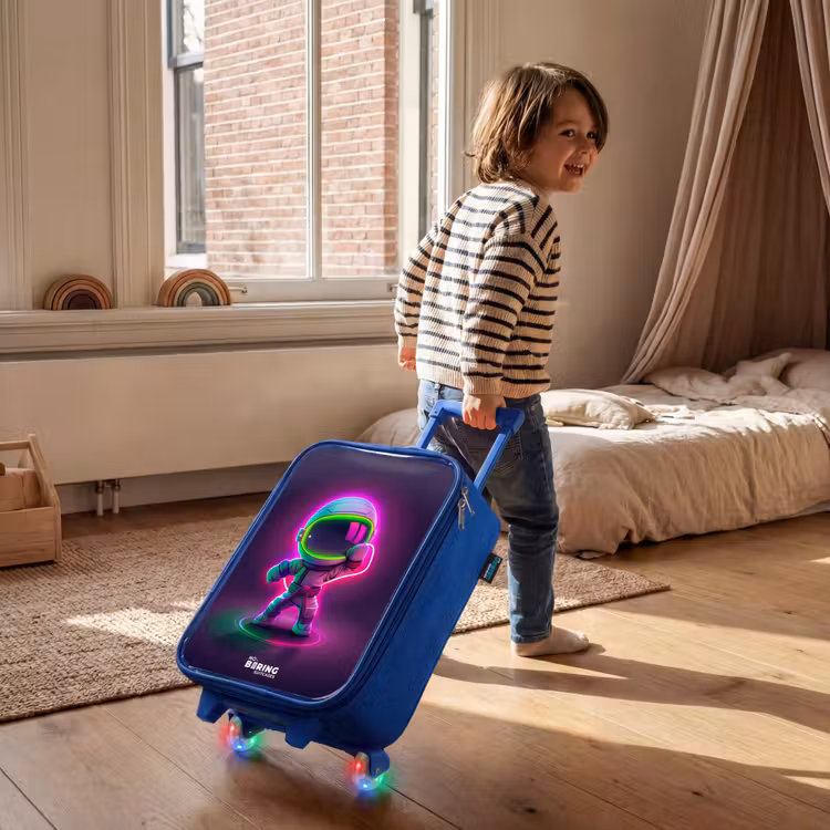 Children's suitcase - Blue - Space karate neon — 2