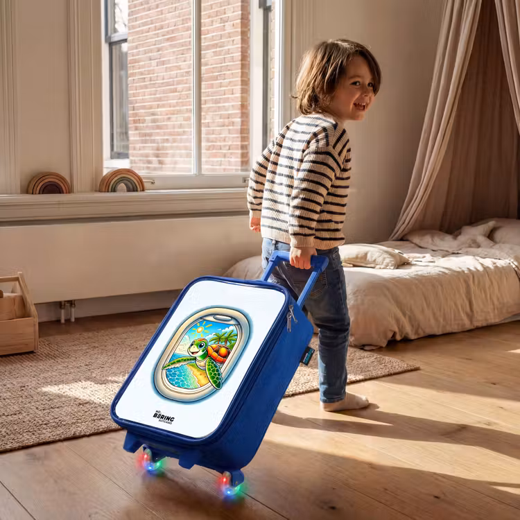 Children's suitcase - Blue - Turtle at a tropical beach — 2