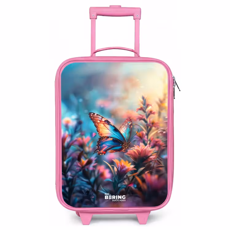 Children's suitcase - Pink - Butterfly flowers — 1