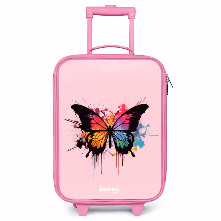 Children's suitcase - Pink - Butterfly Paint — 1