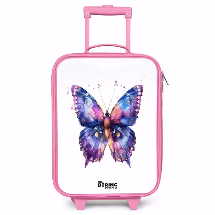 Children's suitcase - Pink - Purple splendor butterfly — 1