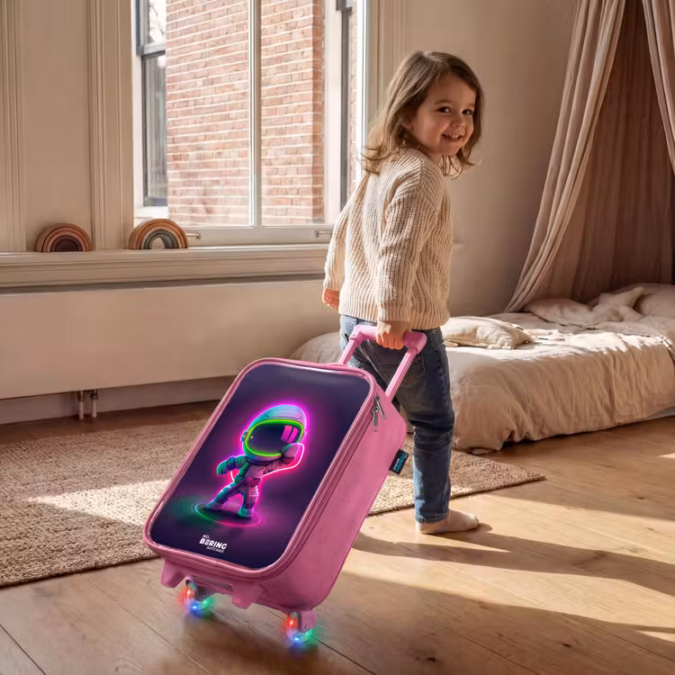 Children's suitcase - Pink - Space karate neon — 2