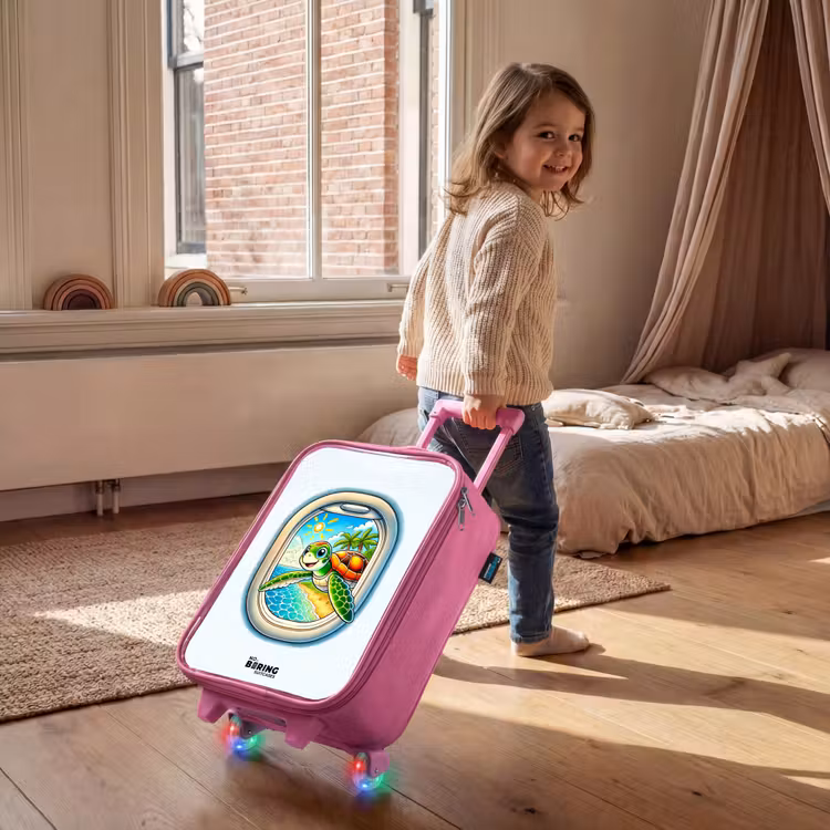 Children's suitcase - Pink - Turtle at a tropical beach — 2