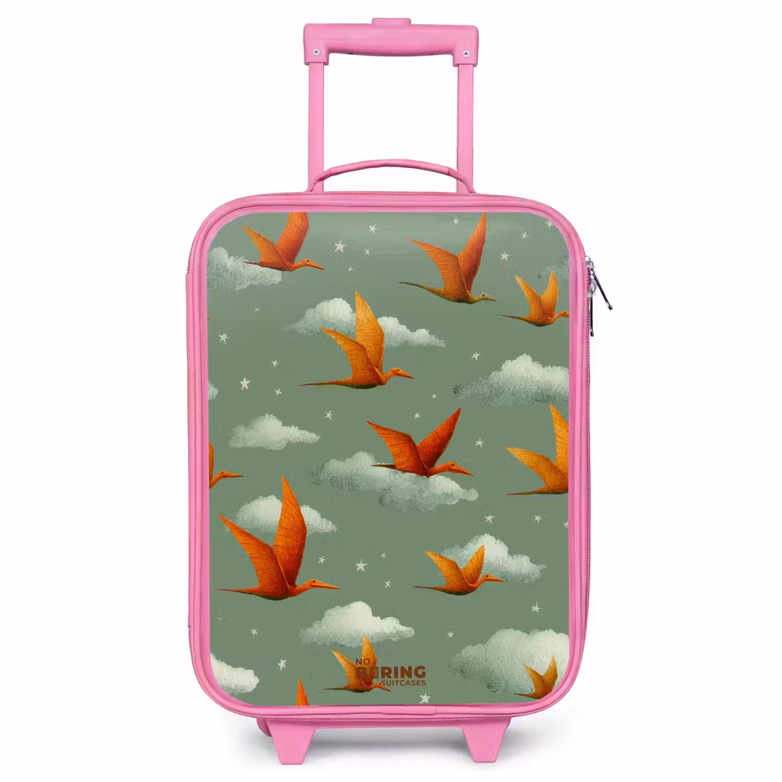 Children's suitcase - Pink - Flying pterosaurs among stars — 1