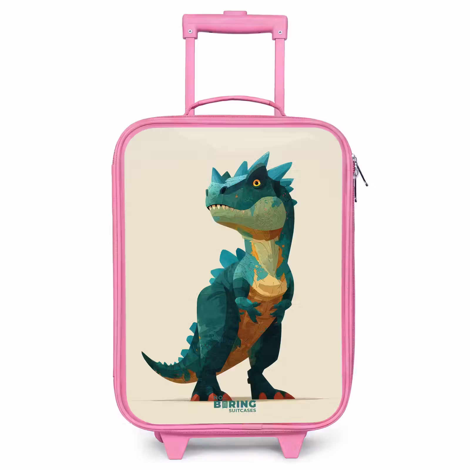 Children's suitcase - Pink - Horned dino with sharp gaze — 1