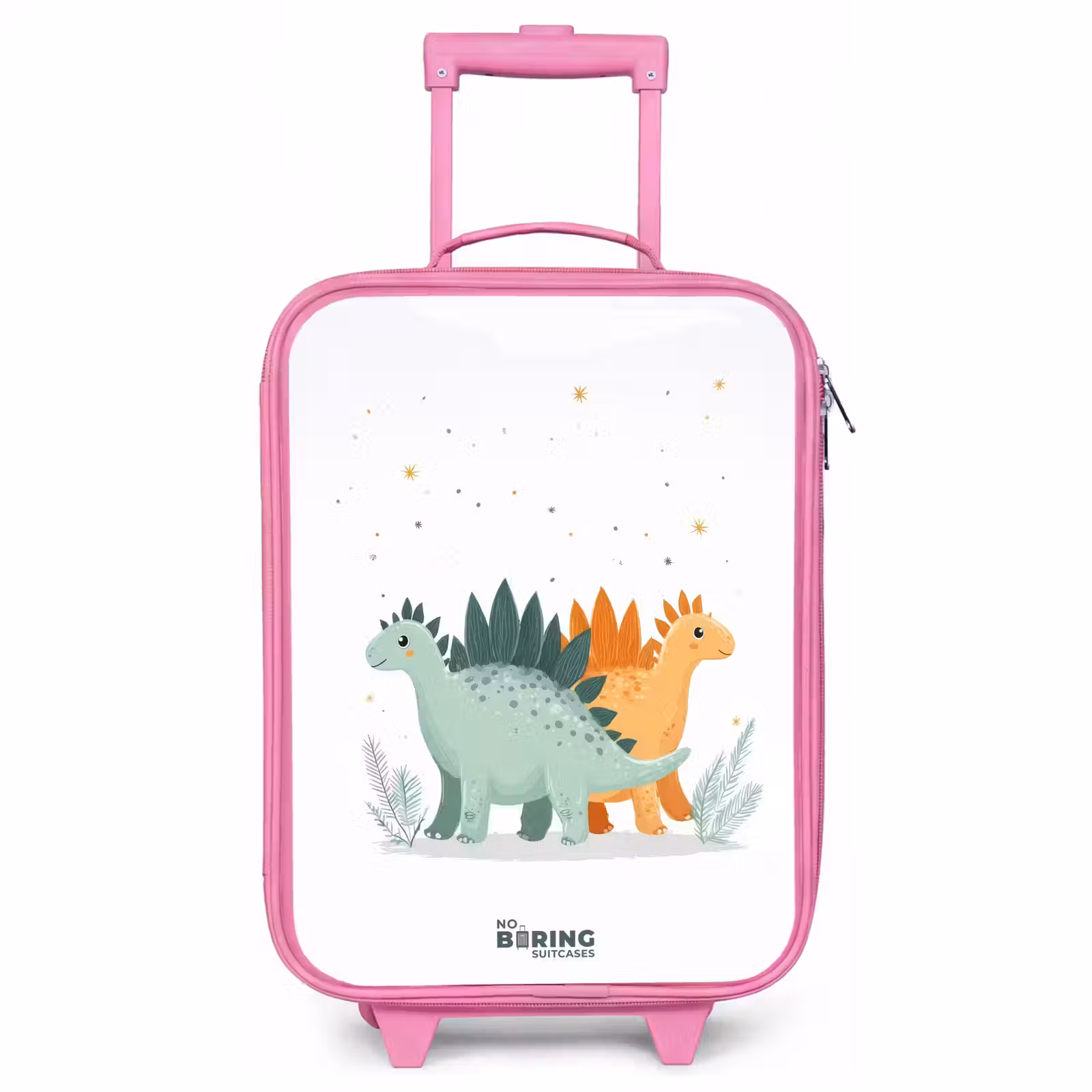 Children's suitcase - Pink - Stegosaurus duo under shower of stars — 1