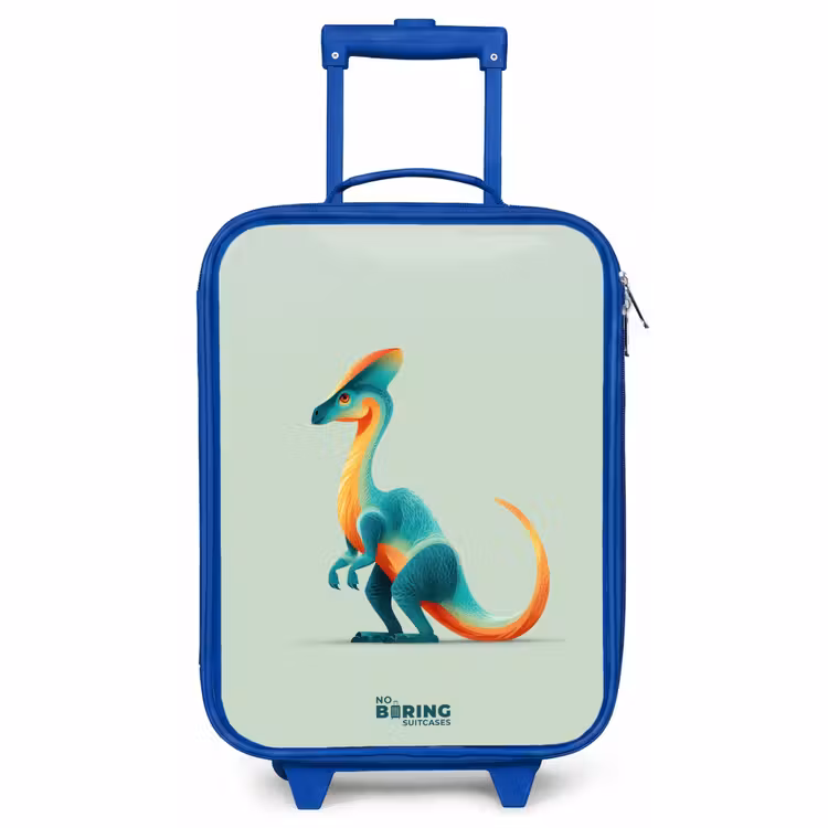 Children's suitcase - Blue - Elegant dino with comb — 1