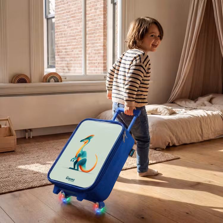 Children's suitcase - Blue - Elegant dino with comb — 2