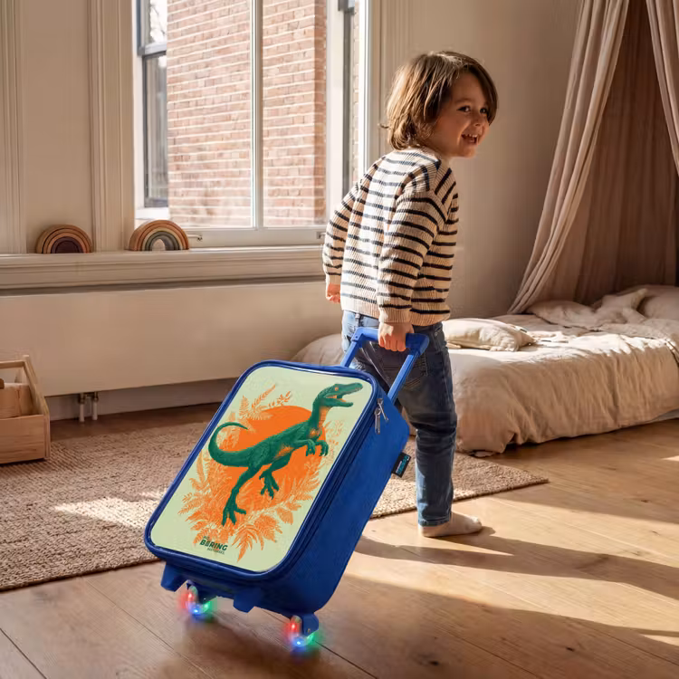 Children's suitcase - Blue - Green dino among ferns — 2