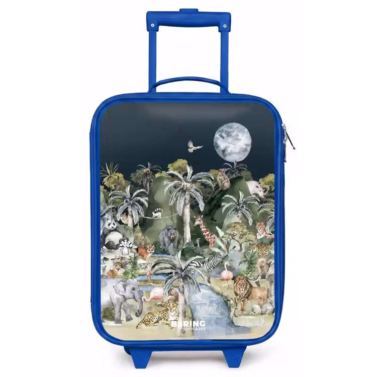 Children's suitcase - Blue - Jungle in the moonshine — 1