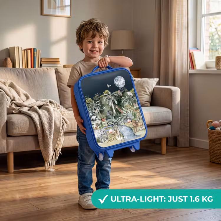 Children's suitcase - Blue - Jungle in the moonshine — 3
