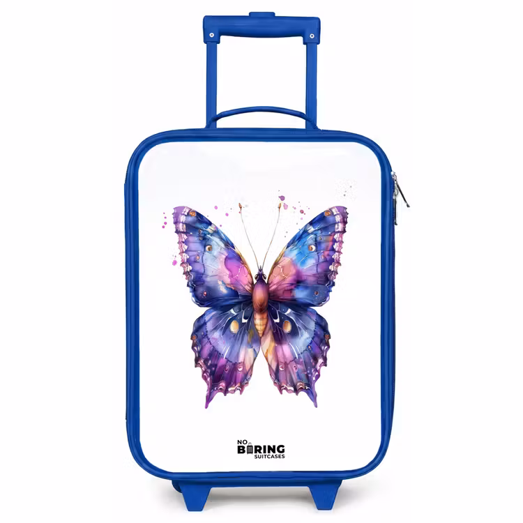 Children's suitcase - Blue - Purple splendor butterfly — 1