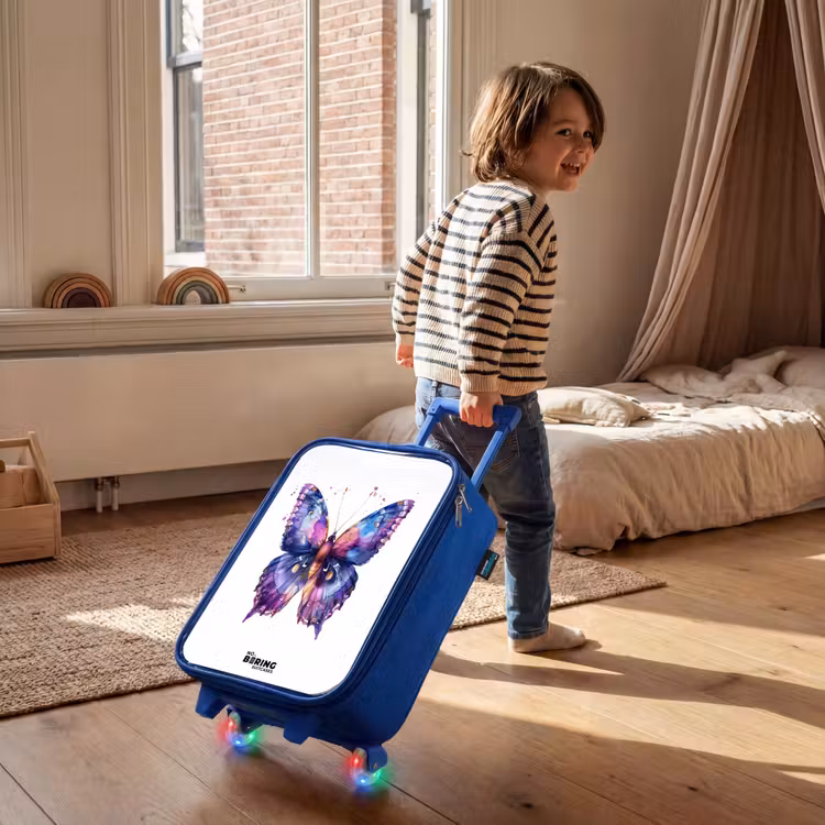 Children's suitcase - Blue - Purple splendor butterfly — 2