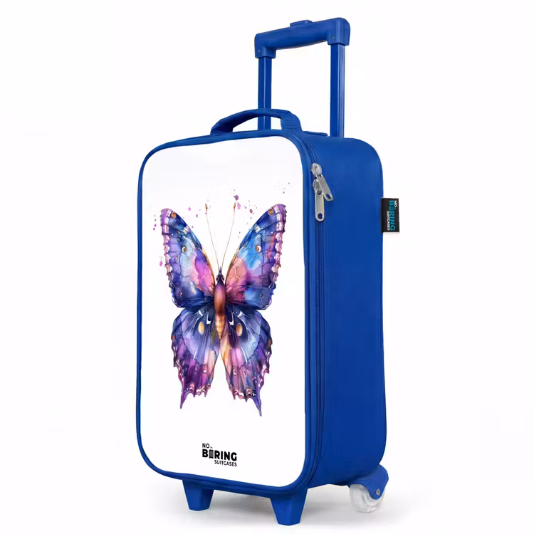 Children's suitcase - Blue - Purple splendor butterfly — 5