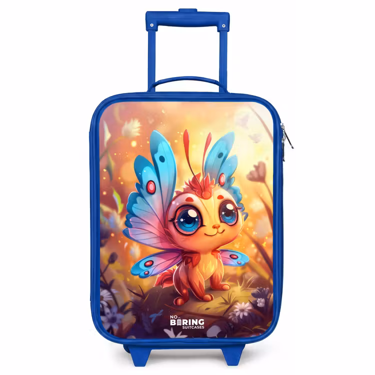 Children's suitcase - Blue - Valerio butterfly-like — 1