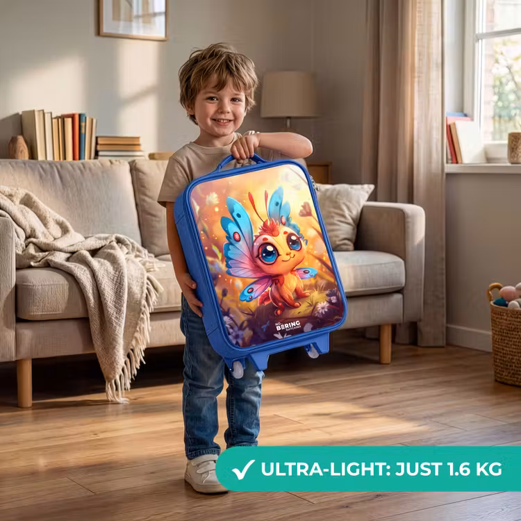 Children's suitcase - Blue - Valerio butterfly-like — 3
