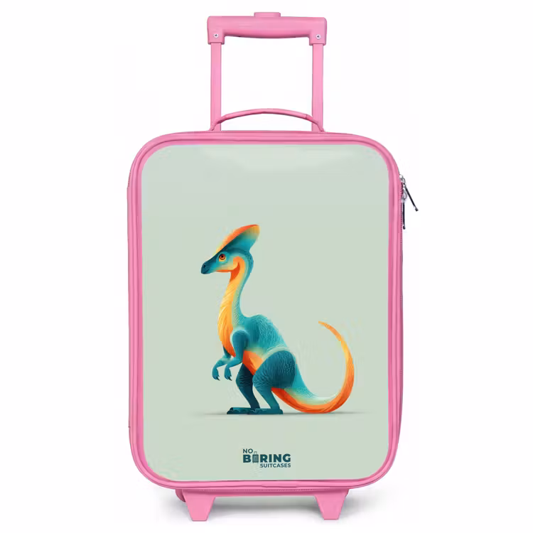 Children's suitcase - Pink - Elegant dino with comb — 1