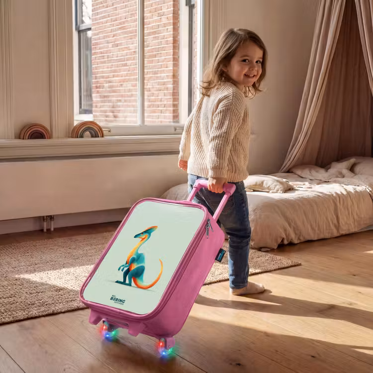 Children's suitcase - Pink - Elegant dino with comb — 2